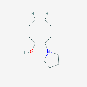 molecular formula C12H21NO B13216330 (4Z)-8-(Pyrrolidin-1-yl)cyclooct-4-en-1-ol 