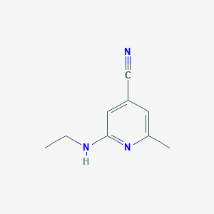 molecular formula C9H11N3 B13216333 2-(Ethylamino)-6-methylpyridine-4-carbonitrile 