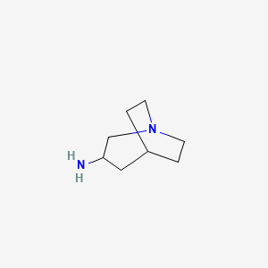 molecular formula C8H16N2 B1321634 1-氮杂双环[3.2.2]壬烷-3-胺 CAS No. 220766-23-4