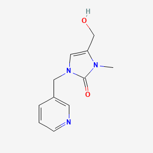 molecular formula C11H13N3O2 B13216369 4-(Hydroxymethyl)-3-methyl-1-[(pyridin-3-yl)methyl]-2,3-dihydro-1H-imidazol-2-one 