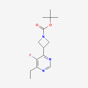 molecular formula C14H20FN3O2 B13216391 tert-Butyl 3-(6-ethyl-5-fluoropyrimidin-4-yl)azetidine-1-carboxylate 