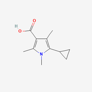 molecular formula C11H15NO2 B13216399 5-Cyclopropyl-1,2,4-trimethyl-1H-pyrrole-3-carboxylic acid 