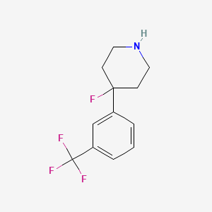 molecular formula C12H13F4N B13216431 4-Fluoro-4-[3-(trifluoromethyl)phenyl]piperidine 