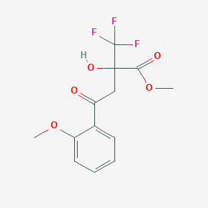 molecular formula C13H13F3O5 B13216433 Methyl 2-hydroxy-4-(2-methoxyphenyl)-4-oxo-2-(trifluoromethyl)butanoate 