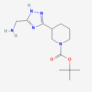 molecular formula C13H23N5O2 B13216450 tert-Butyl 3-[5-(aminomethyl)-1H-1,2,4-triazol-3-yl]piperidine-1-carboxylate 