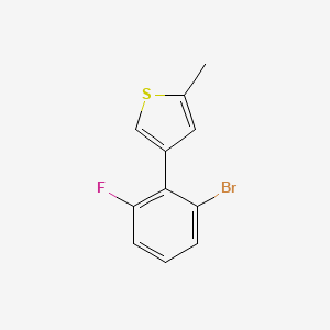 molecular formula C11H8BrFS B13216468 4-(2-Bromo-6-fluorophenyl)-2-methylthiophene 