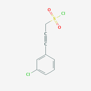 molecular formula C9H6Cl2O2S B13216510 3-(3-Chlorophenyl)prop-2-yne-1-sulfonyl chloride 