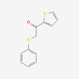 molecular formula C12H10OS2 B13216529 2-(Phenylsulfanyl)-1-(thiophen-2-YL)ethan-1-one 