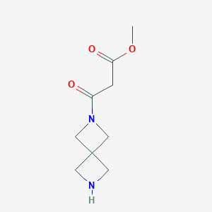 molecular formula C9H14N2O3 B13216551 Methyl 3-{2,6-diazaspiro[3.3]heptan-2-yl}-3-oxopropanoate 