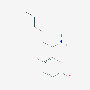 molecular formula C12H17F2N B13216610 1-(2,5-Difluorophenyl)hexan-1-amine 