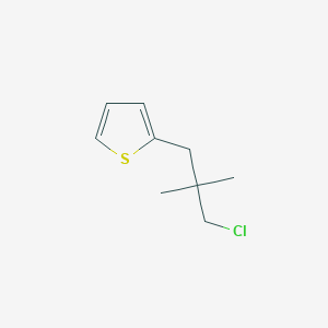 molecular formula C9H13ClS B13216771 2-(3-Chloro-2,2-dimethylpropyl)thiophene 