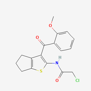 B1321681 2-Chloro-N-[3-(2-methoxy-benzoyl)-5,6-dihydro-4H-cyclopenta[b]thiophen-2-yl]-acetamide CAS No. 919036-46-7