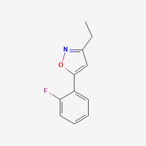 molecular formula C11H10FNO B13216823 3-Ethyl-5-(2-fluorophenyl)-1,2-oxazole 