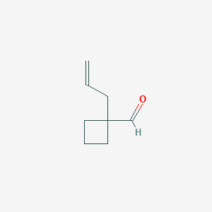 molecular formula C8H12O B13216845 1-(Prop-2-en-1-yl)cyclobutane-1-carbaldehyde 