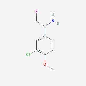 molecular formula C9H11ClFNO B13216849 1-(3-Chloro-4-methoxyphenyl)-2-fluoroethan-1-amine 