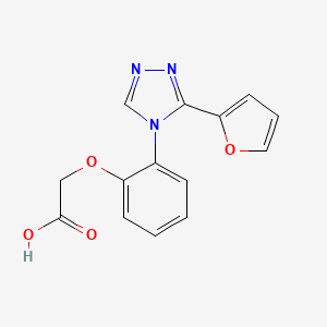 molecular formula C14H11N3O4 B1321685 [2-(3-Furan-2-yl-[1,2,4]triazol-4-yl)-phenoxy]-acetic acid CAS No. 919016-18-5