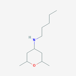 molecular formula C12H25NO B13216963 2,6-Dimethyl-N-pentyloxan-4-amine 