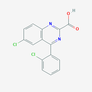 molecular formula C15H8Cl2N2O2 B132170 6-Chloro-4-(o-chlorophenyl)-2-quinazolinecarboxylic Acid CAS No. 54643-79-7