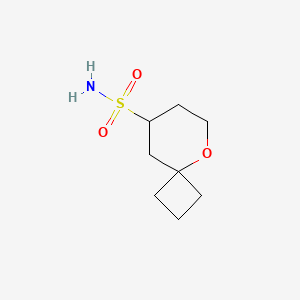 molecular formula C8H15NO3S B13217007 5-Oxaspiro[3.5]nonane-8-sulfonamide 