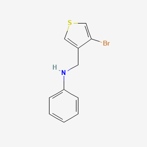 molecular formula C11H10BrNS B13217042 N-[(4-Bromothiophen-3-yl)methyl]aniline 