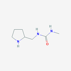 molecular formula C7H15N3O B13217165 3-Methyl-1-[(pyrrolidin-2-yl)methyl]urea 