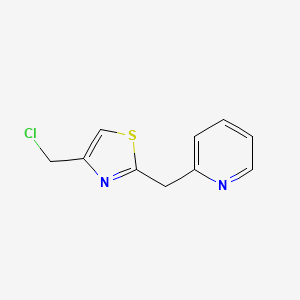 molecular formula C10H9ClN2S B13217270 2-{[4-(Chloromethyl)-1,3-thiazol-2-yl]methyl}pyridine 