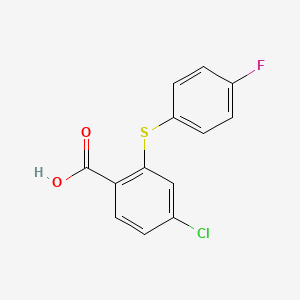 molecular formula C13H8ClFO2S B1321729 4-氯-2-(4-氟苯基)硫代苯甲酸 CAS No. 54435-14-2