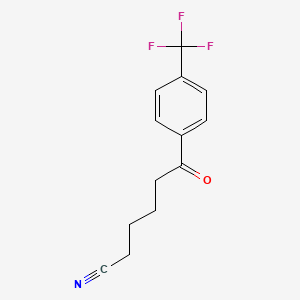 molecular formula C13H12F3NO B1321730 6-氧代-6-(4-三氟甲苯基)己腈 CAS No. 61718-88-5