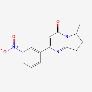 molecular formula C14H13N3O3 B13217323 6-Methyl-2-(3-nitrophenyl)-4H,6H,7H,8H-pyrrolo[1,2-a]pyrimidin-4-one CAS No. 2060020-00-8