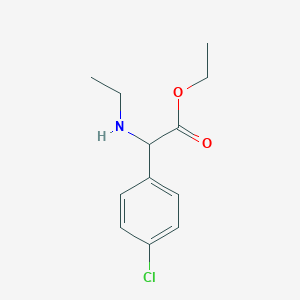molecular formula C12H16ClNO2 B13217341 Ethyl 2-(4-chlorophenyl)-2-(ethylamino)acetate 