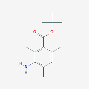 molecular formula C14H21NO2 B13217398 tert-Butyl 3-amino-2,4,6-trimethylbenzoate 