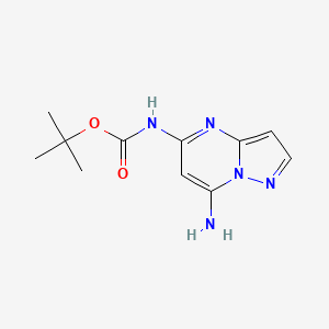 molecular formula C11H15N5O2 B13217633 tert-Butyl N-{7-aminopyrazolo[1,5-a]pyrimidin-5-yl}carbamate 