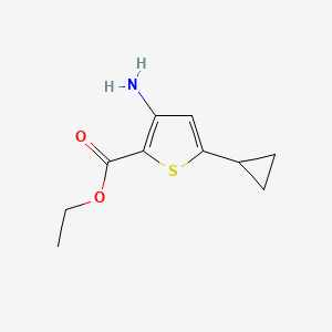 molecular formula C10H13NO2S B13217753 Ethyl 3-amino-5-cyclopropylthiophene-2-carboxylate 