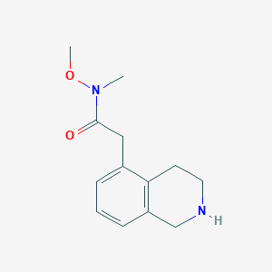 molecular formula C13H18N2O2 B13217992 N-Methoxy-N-methyl-2-(1,2,3,4-tetrahydroisoquinolin-5-yl)acetamide 