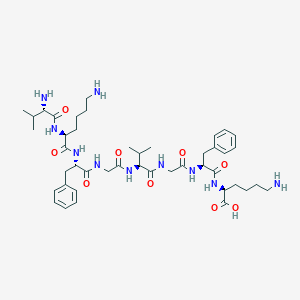 molecular formula C44H68N10O9 B013218 (2S)-6-amino-2-[[(2S)-2-[[2-[[(2S)-2-[[2-[[(2S)-2-[[(2S)-6-amino-2-[[(2S)-2-amino-3-methylbutanoyl]amino]hexanoyl]amino]-3-phenylpropanoyl]amino]acetyl]amino]-3-methylbutanoyl]amino]acetyl]amino]-3-phenylpropanoyl]amino]hexanoic acid CAS No. 261969-05-5