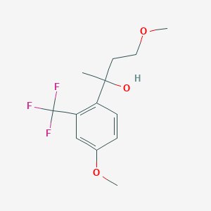 molecular formula C13H17F3O3 B13218037 4-Methoxy-2-[4-methoxy-2-(trifluoromethyl)phenyl]butan-2-ol 