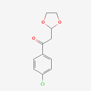 molecular formula C11H11ClO3 B1321806 1-(4-Chlorophenyl)-2-(1,3-dioxolan-2-yl)ethanone CAS No. 58582-69-7