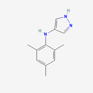 molecular formula C12H15N3 B13218096 N-(2,4,6-Trimethylphenyl)-1H-pyrazol-4-amine 