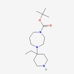 molecular formula C17H33N3O2 B13218441 tert-Butyl 4-(4-ethylpiperidin-4-yl)-1,4-diazepane-1-carboxylate 