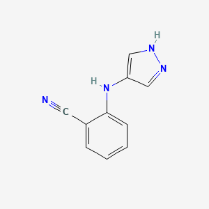 molecular formula C10H8N4 B13218615 2-[(1H-Pyrazol-4-yl)amino]benzonitrile CAS No. 2060057-05-6