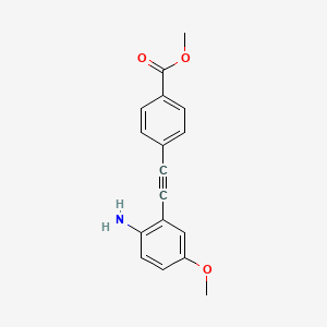 molecular formula C17H15NO3 B13218765 Methyl 4-[2-(2-amino-5-methoxyphenyl)ethynyl]benzoate 