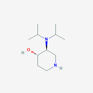 molecular formula C11H24N2O B13219289 (3S,4S)-3-[Bis(propan-2-yl)amino]piperidin-4-ol 