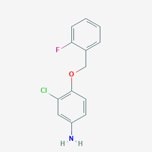 molecular formula C13H11ClFNO B1321936 3-Chloro-4-[(2-fluorophenyl)methoxy]aniline CAS No. 179246-45-8
