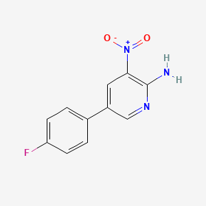 molecular formula C11H8FN3O2 B1321949 5-(4-Fluorophenyl)-3-nitro-2-pyridinylamine CAS No. 640271-51-8