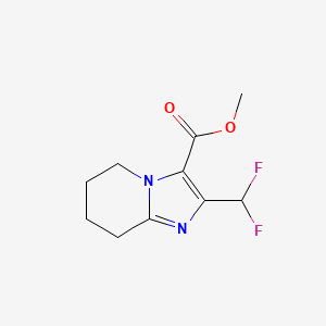 molecular formula C10H12F2N2O2 B13219509 Methyl 2-(difluoromethyl)-5H,6H,7H,8H-imidazo[1,2-a]pyridine-3-carboxylate 