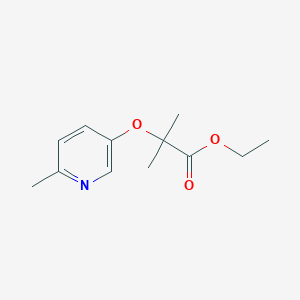 molecular formula C12H17NO3 B1321956 2-Methyl-2-(6-methyl-pyridin-3-yloxy)-propionic acid ethyl ester 