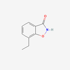 molecular formula C9H9NO2 B13219566 7-Ethyl-1,2-benzoxazol-3-ol 