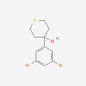 molecular formula C11H12Br2OS B13219836 4-(3,5-Dibromophenyl)thian-4-ol 