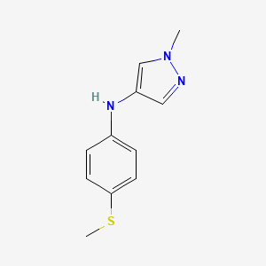 molecular formula C11H13N3S B13219954 1-Methyl-N-[4-(methylsulfanyl)phenyl]-1H-pyrazol-4-amine 