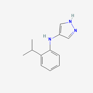 molecular formula C12H15N3 B13220072 N-[2-(Propan-2-yl)phenyl]-1H-pyrazol-4-amine 